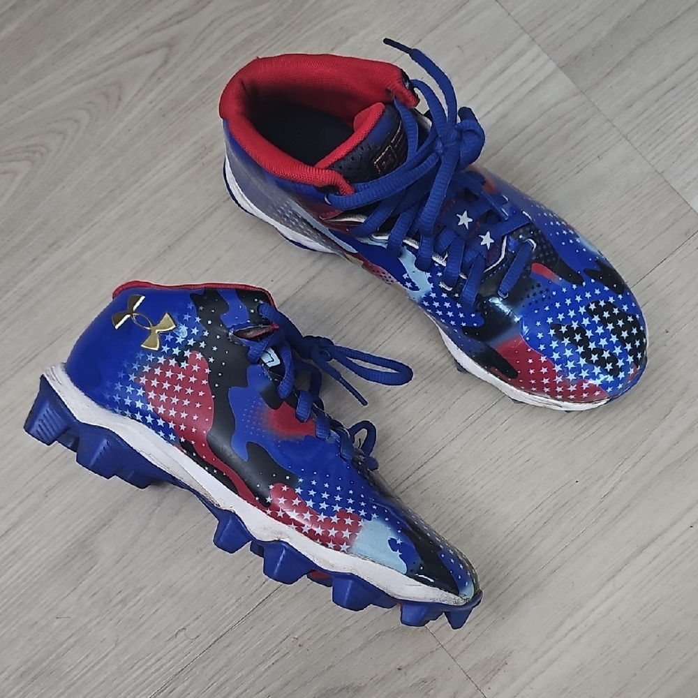 Under Armour Kids' Starry Blue and Red Sneakers